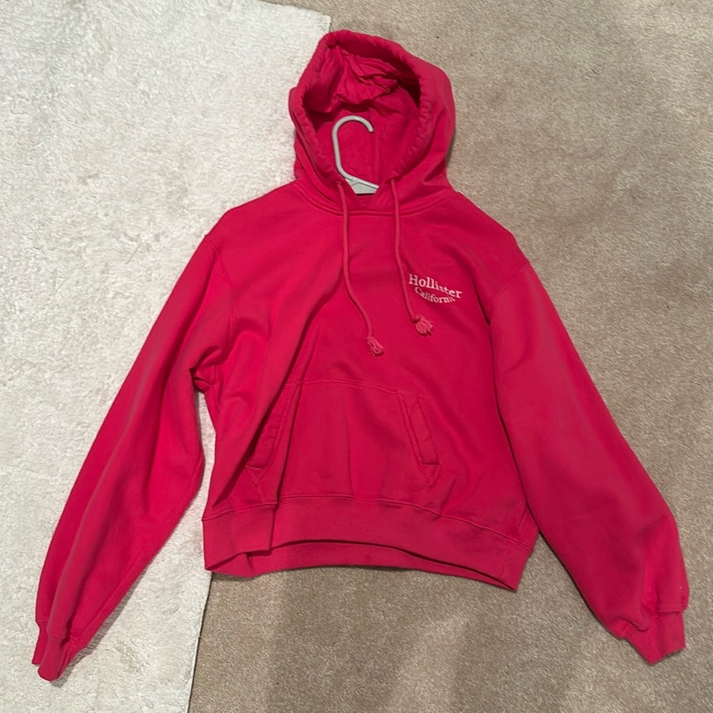 NWOT Hollister Hot Pink Light Pullover Hoodie